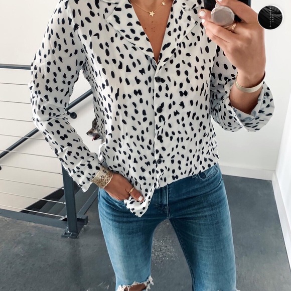 leopard print satin blouse